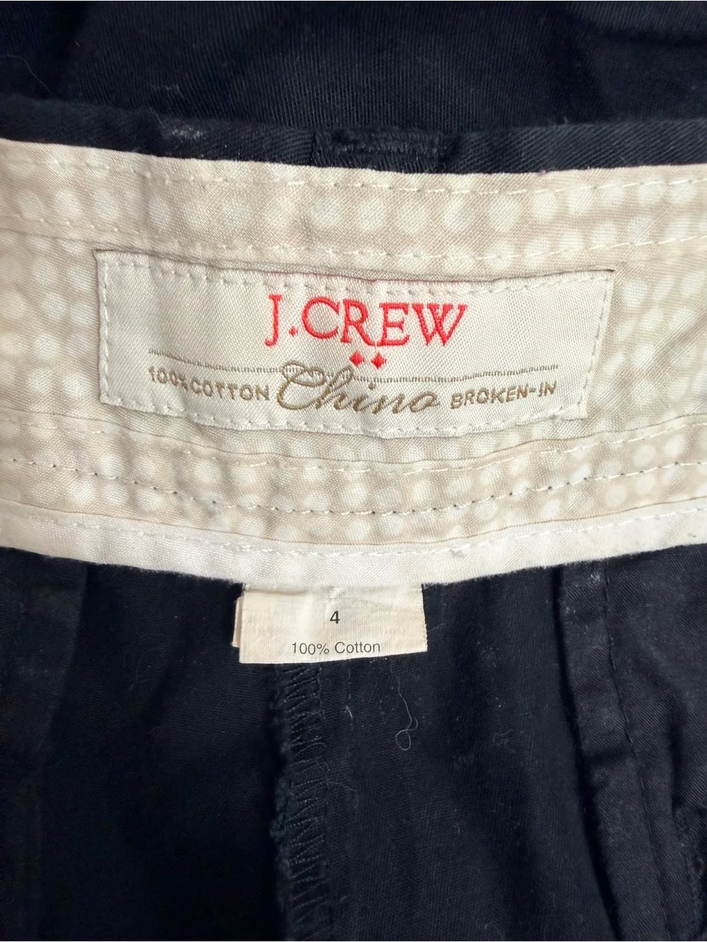 J Crew Women’s Size 4 Solid Black Casual Chino Shorts